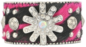 3-D Belt Company® Pink Hair Zebra Spur Rowel Bracelet