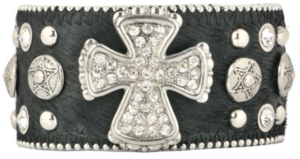3-D Belt Company® Black Hair Cross Bracelet