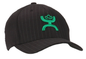 HOOey® Flash Black Pinstripe and Green Cap