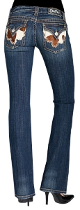 Miss Me® Dark Double Pocket Cowhide Boot Cut Jean