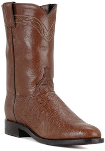 Justin� Mens Kango Tobacco Smooth Ostrich Exotic Roper Boots