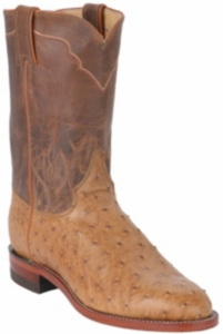 Justin® Men's Antique Tan Vintage Full Quill Ostrich Exotic Roper Boots