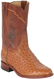 Justin® Men's Vintage Cognac Full Quill Ostrich Exotic Roper Boots