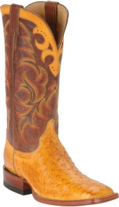 Justin® AQHA Remuda™ Men's Sunset Full Quill Ostrich Exotic Square Toe Western Boots