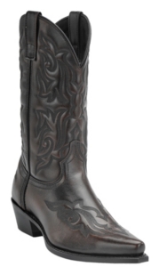 Laredo® Men's 12" Burnished Brown Fancy Stitch Snip Toe Western Boots