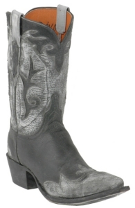 Diva by Lucchese® Ladies Black Stonewash/Pebble Goat Wingtip Western Boots