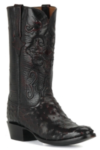 Lucchese® Classics™ Men's Black Cherry Full Quill Ostrich Exotic Western Boots