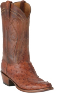 Lucchese® Classics™ Men's Barnwood Burnished Full Quill Ostrich Exotic Western Boots