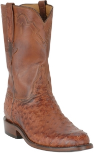 Lucchese® Classic™ Men's Brown Full Quill Ostrich Exotic Roper Boots