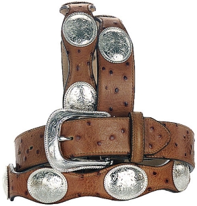 Justin® Peanut Brittle Ostrich Scallop Belt