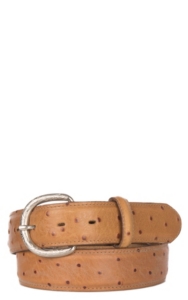 Silver Creek® Peanut Brittle Ostrich Print Belt