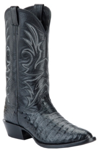 Larry Mahan� Men's Black Genuine Caiman Crocodile Exotic Western Boots