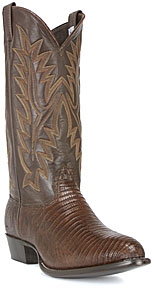 Larry Mahan� Men's Chocolate R-Toe Lizard Exotic Western Boots