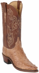 Lucchese 1883® Ladies Tan Full Quill Ostrich Exotic Snip Toe Western Boot