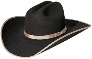 Rodeo King® 5X Low Rodeo Black Belly Bound Felt Cowboy Hat