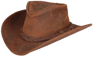 Minnetonka® Outback Ruff Brown Leather Hat