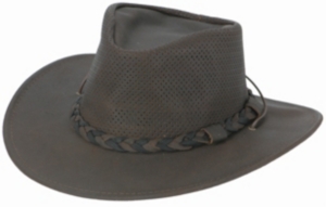 Minnetonka® Dark Brown Outback Leather Hat