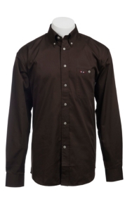 Larro™ L/S Mens Solid Chocolate Shirt MLSL901BR