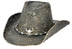 Dorfman Pacific® Black Distressed Crushable Cowboy Hat