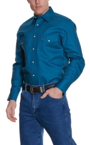 Wrangler® Dark Teal Long Sleeve Workshirt