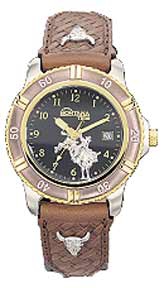 Montana Silversmiths® Black N Brown Face Bull Rider Watch