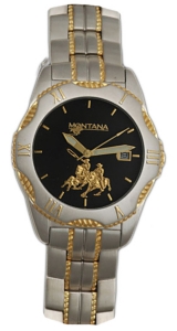 Montana Silversmiths® Mens Two Tone Watch Team Roper