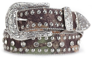 Nocona® Ladies Camo Belt  with Crystals and Silver Studs