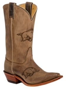 Nocona Ladies Arkansas Distressed Brown Branded Square Toe Boots