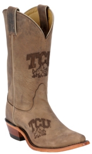 Nocona Ladies TCU Distressed Brown Branded Square Toe Boots