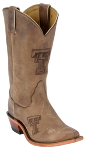 Nocona Ladies Texas Tech TTU Distressed Brown Branded Square Toe Boots
