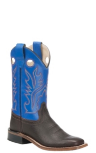 Old West� Childrens Oiled Rust w/ Royal Blue Leather Top Boot