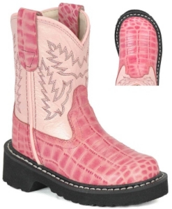 Old West� JAMA� Childrens Gator Print Tubby Boot - Pink