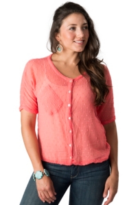 Angie Womens Bright Pink Swiss Dot Sheer Dolman Short Sleeve Fashion Top