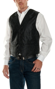 Scully® Black on Black Paisley Vest