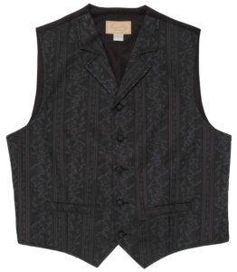 Scully® Grey on Black Paisley Vest