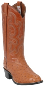 Tony Lama® Men's Peanut Full Quill Ostrich U-Toe Exotic Western Boots