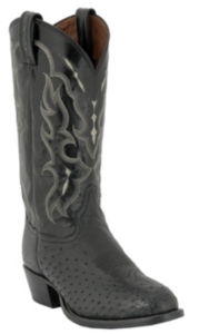 Tony Lama® Men's Black Smooth Ostrich U-Toe Exotic Western Boots