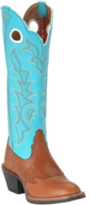 Tony Lama® Ladies 3R Buckaroo Tall Brown & Turquoise Top Boot
