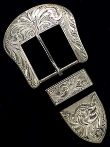 Elk Creek Tombstone 1 1/2" 3-Piece Belt Buckle Set