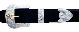 Elk Creek® Jamestown Gold Star 1 1/2" 3-Piece Belt Buckle Set