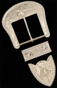 Elk Creek® Cimarron Edged 1-1/2" 3 Piece Buckle Set