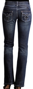 Rock & Roll Cowgirl® Low Rise Cross Pocket Heavy Distressed Jeans