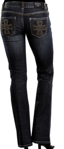 Rock & Roll Cowgirl® Low Rise Nailhead Cross Jeans
