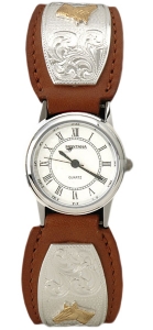 Montana Silversmiths® Brown Leather Horse Head Ladies Watch
