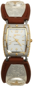 Montana Silversmith® Ladies Brown Band Silver Gold Star Watch