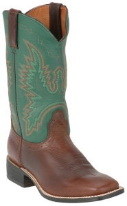 Road Wolf® Ladies Brown and Green Square Toe Double Welt  Boots