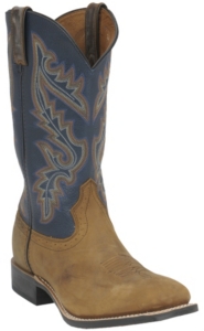 Road Wolf® Men's Tan Bomber w/ Blue Top Square Toe Western Boot