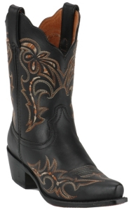 Road Wolf® Ladies Black Fancy Stitch Sniptoe Boot