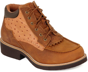 Twisted X® Mens Chuck Ups - Distressed & Caramel Ostrich Print