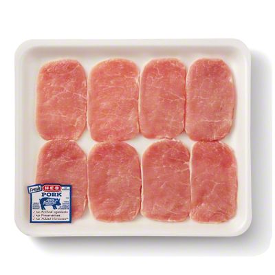 H E B Boneless Center Loin Pork Chops Thin Cut Value Pack Joe V S